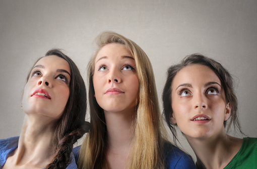 three women thinking