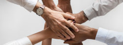 Hands meeting in center