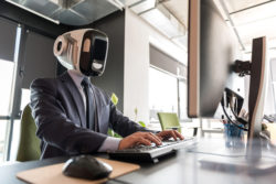 robot on computer